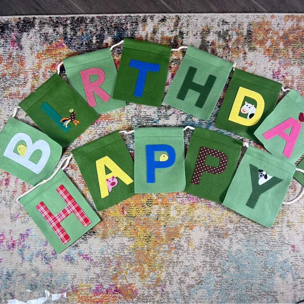 Pottery Barn Kids Green Farm Party Birthday Banner